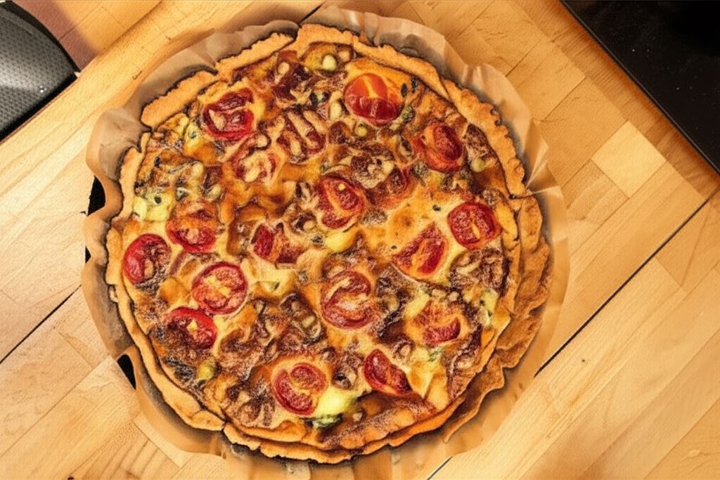 Quiche ze szpinakiem i pomidorami