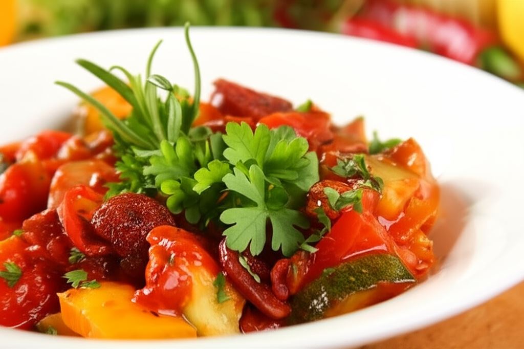 Ratatouille z kiełbasą chorizo