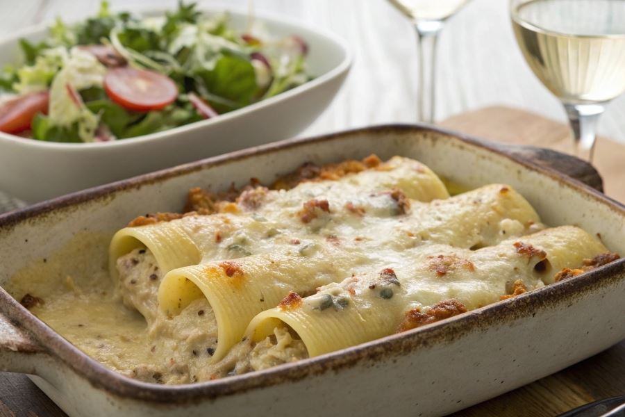 Rigatoni nadziewane tuńczykiem i ricottą