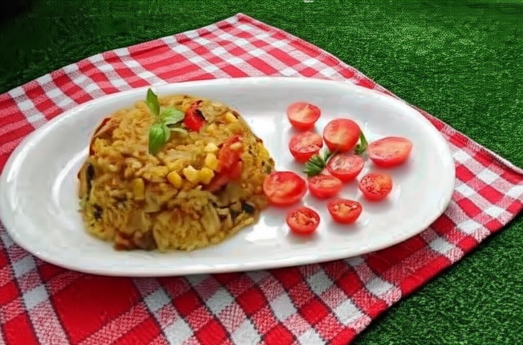 Risotto z cukinią i kukurydzą