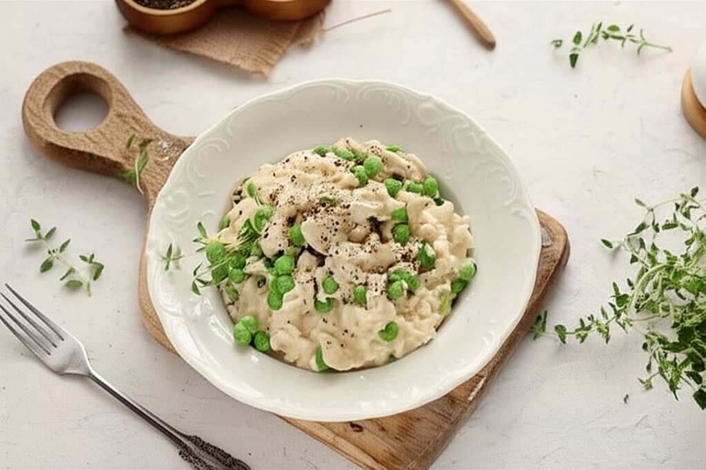 Risotto z kurczakiem i groszkiem