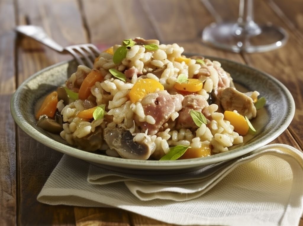 Risotto z wołowiną i pieczarkami