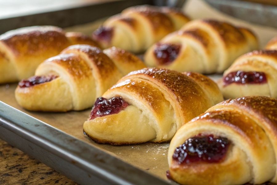 Rogaliki drożdżowe z marmoladą