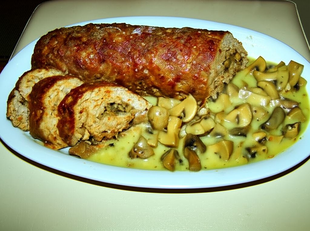 Rolada wieprzowa z sosem pieczarkowym