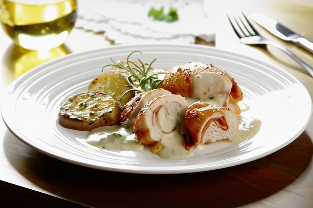 Roladki drobiowe w sosie brokułowo-serowym