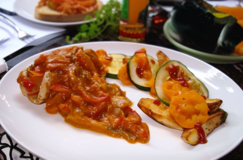 Roladki drobiowe z papryką i grillowanymi warzywami