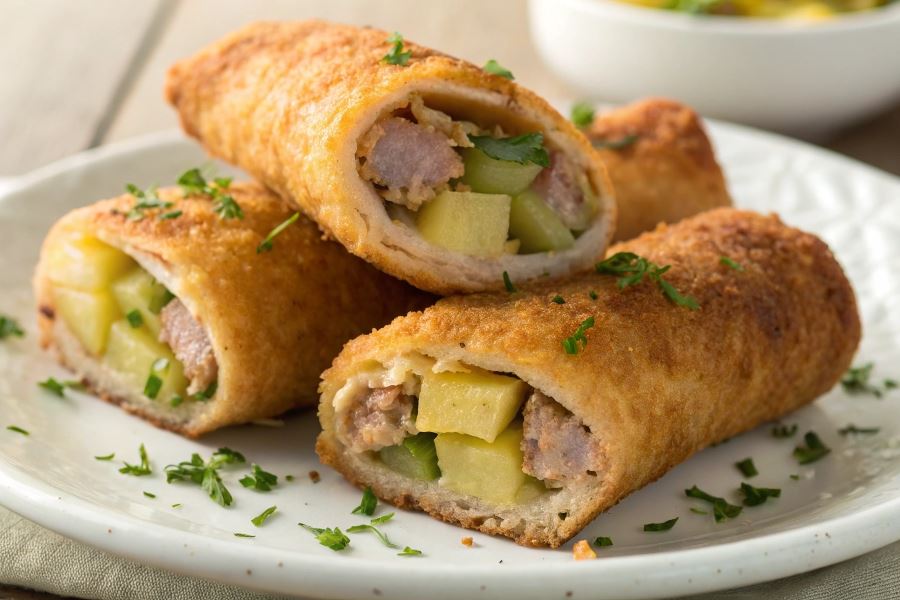 Roladki schabowe z ananasem i selerem