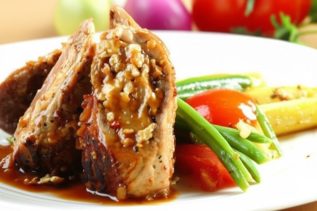 Roladki z cielęciny z białym serem czosnkowym