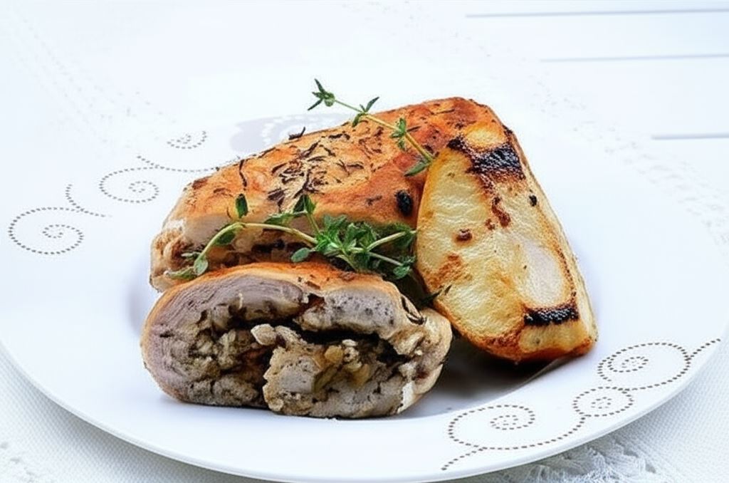 Roladki z kurczaka z gruszką