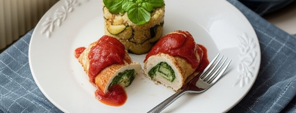 Roladki z kurczaka ze szpinakiem i ricottą