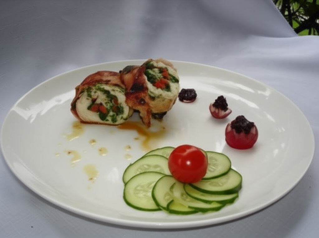 Roladki z piersi kurczaka ze szpinakiem i papryką