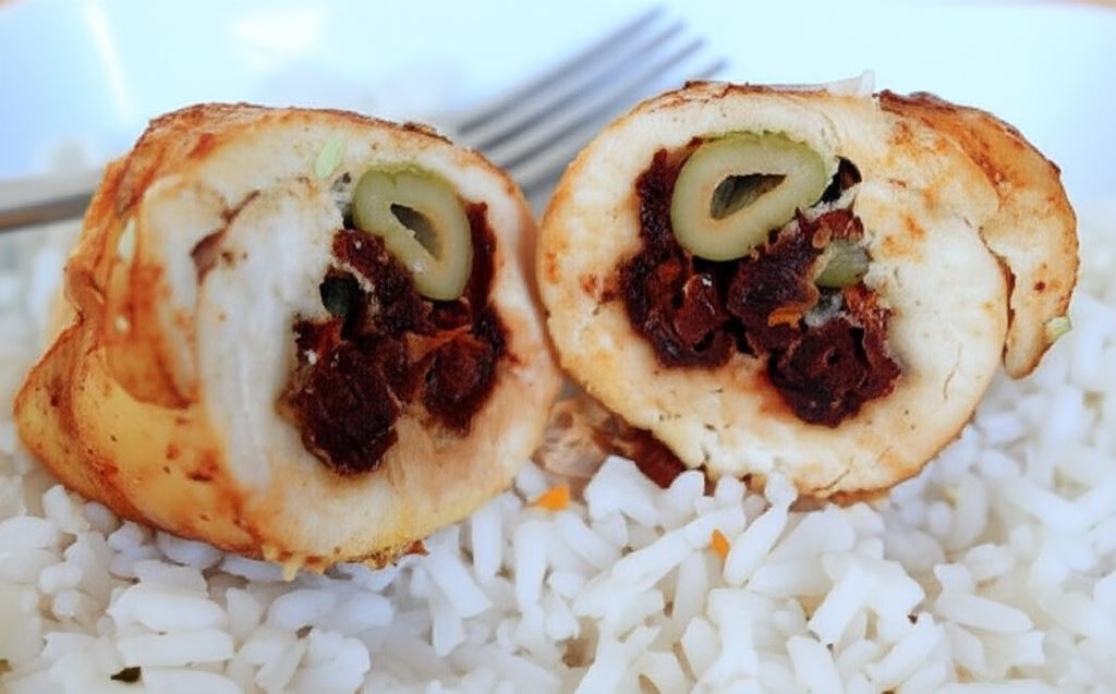 Roladki z suszonymi pomidorami i zielonymi oliwkami