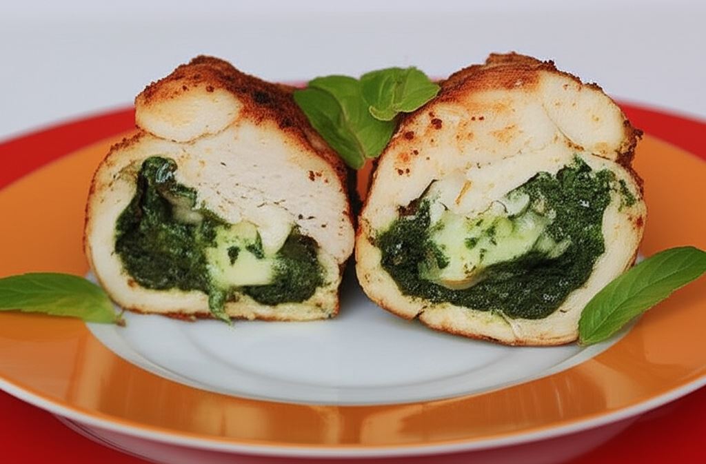 Roladki ze szpinakiem i mozarellą