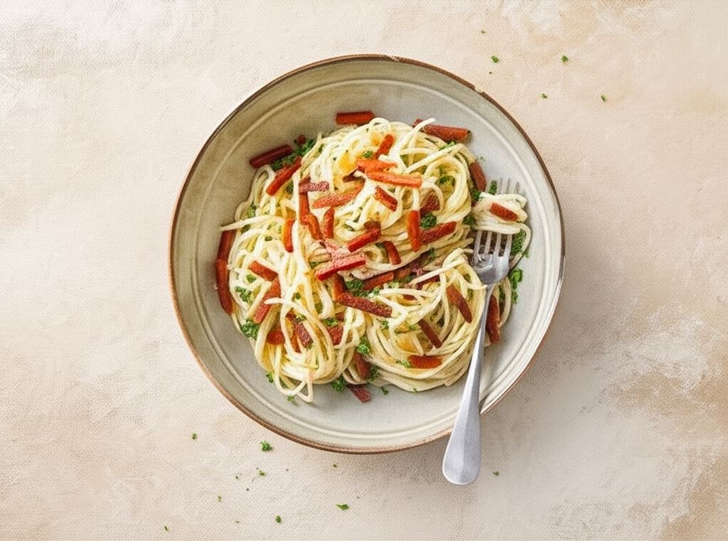Roślinne Spaghetti Carbonara