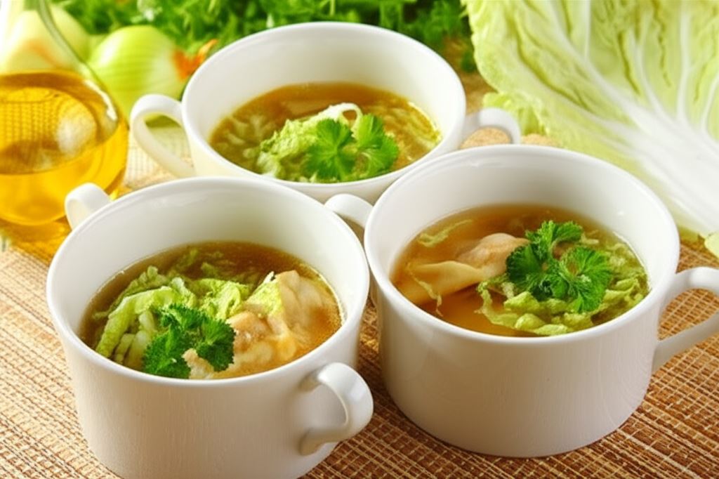 Rosół z chińskimi pierożkami