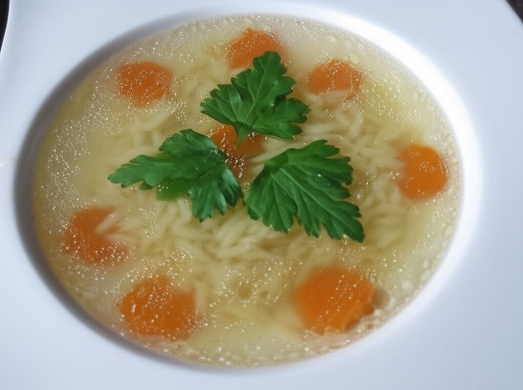 Rosół z kury gotowany babci sposobem z łyżeczką cukru
