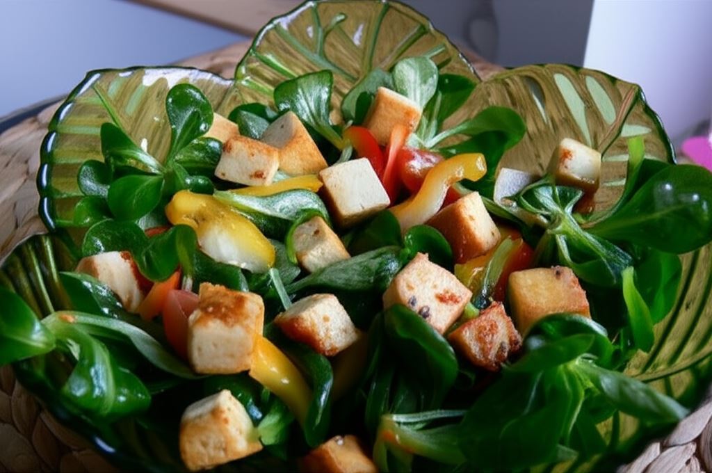 Roszponka ze smażonym tofu