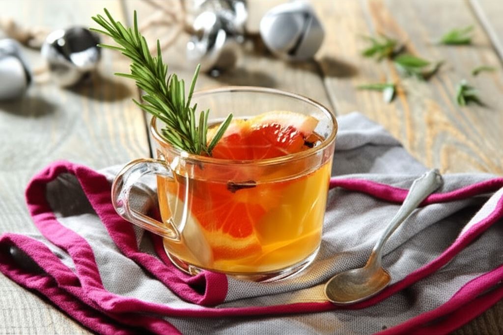 Rozgrzewająca herbata z grejpfrutem i rozmarynem