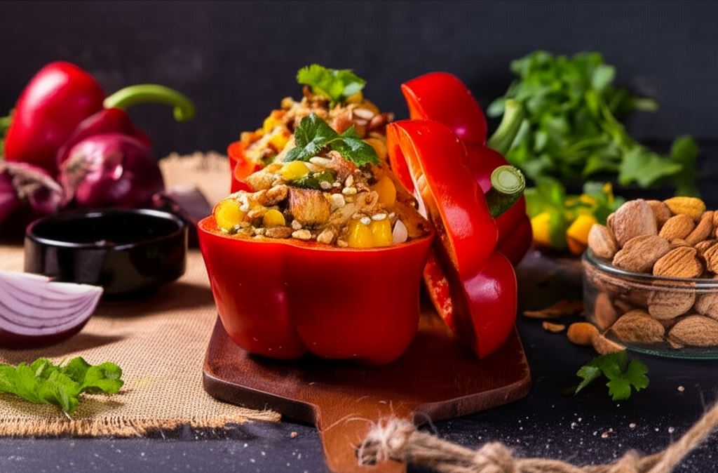 Rozgrzewająca sałatka w papryce