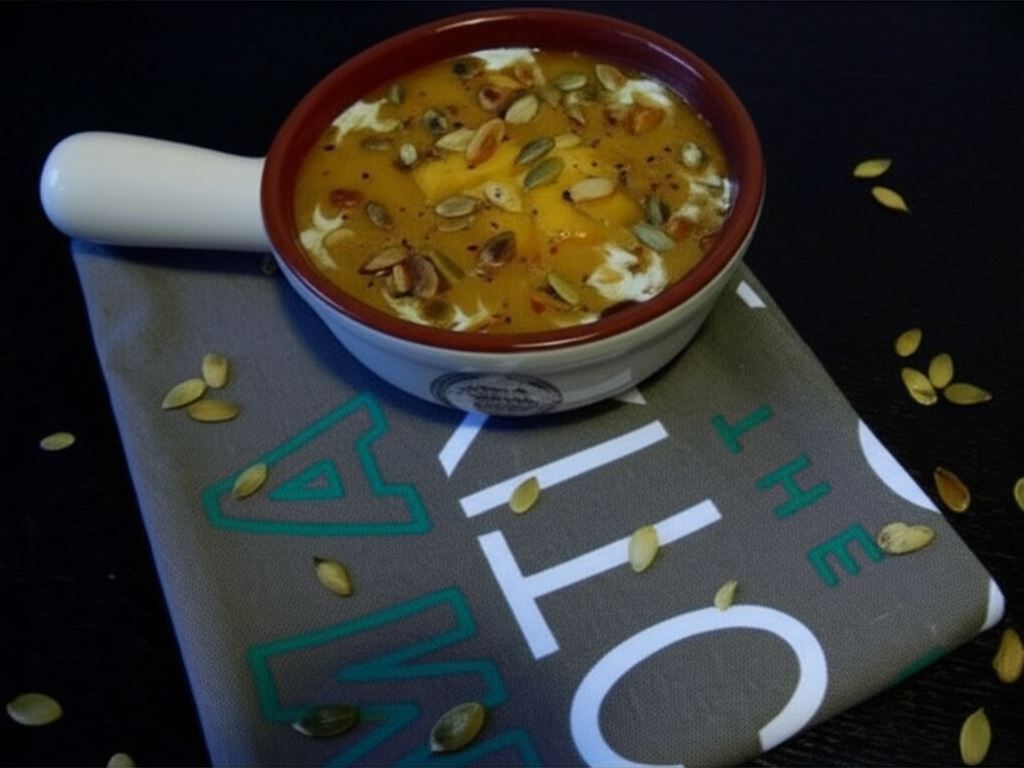 Rozgrzewający krem z dyni z mango