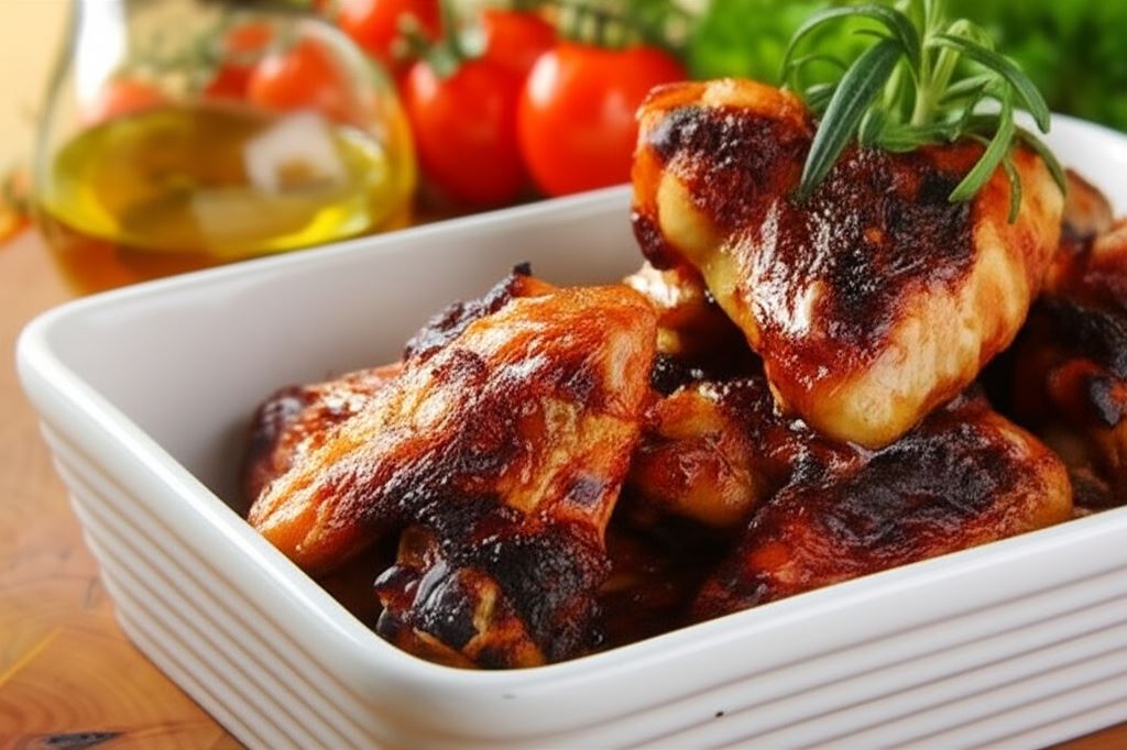 Rumiane skrzydełka w miodowej bejcy