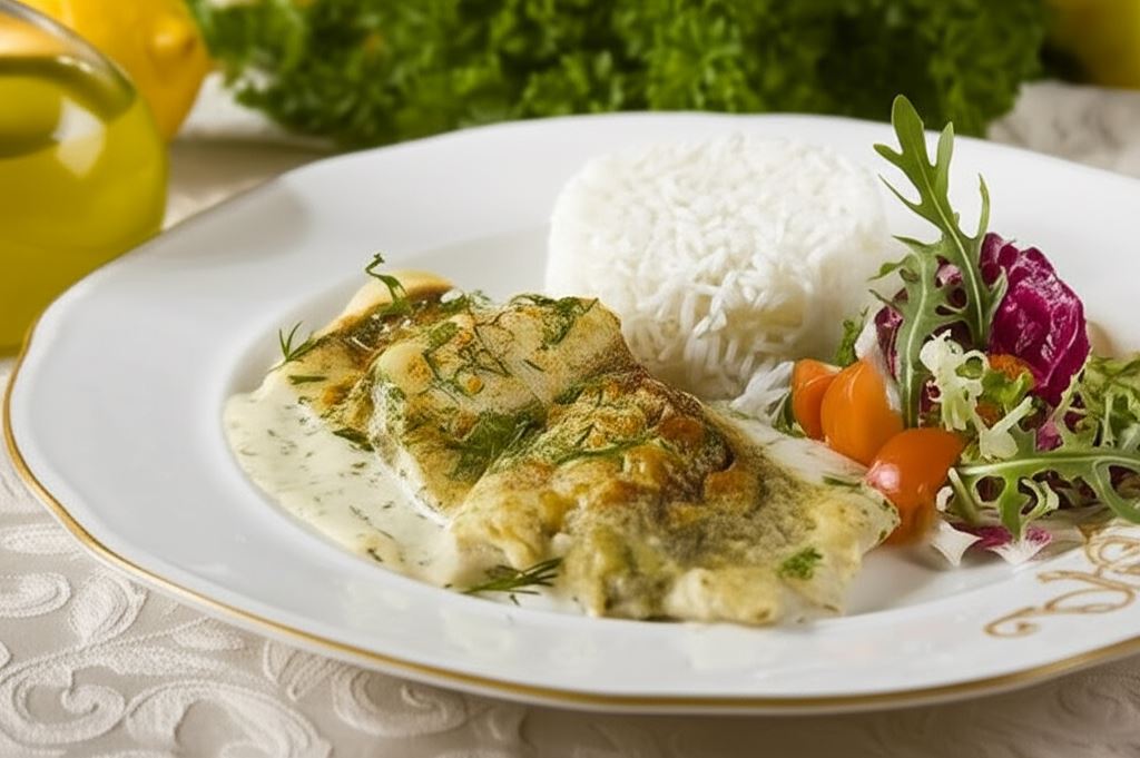Ryba zapiekana w sosie koperkowym