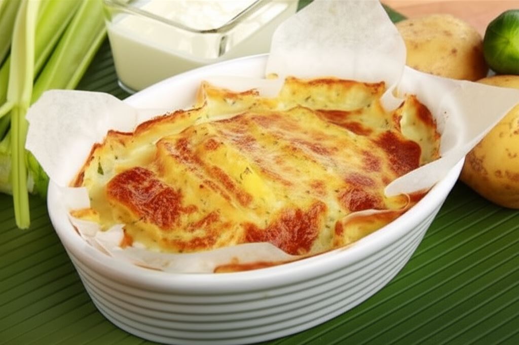 Ryba zapiekanka w kremowym sosie z ziemniakami