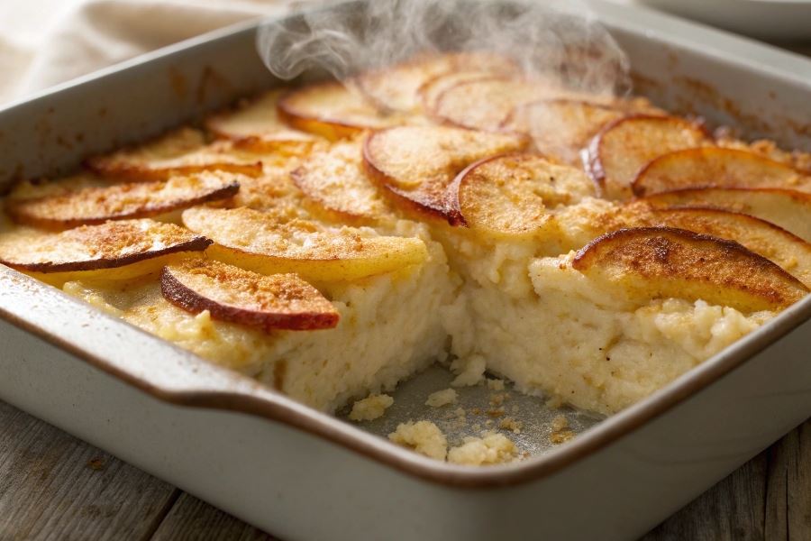 Ryżowa zapiekanka z jabłkami