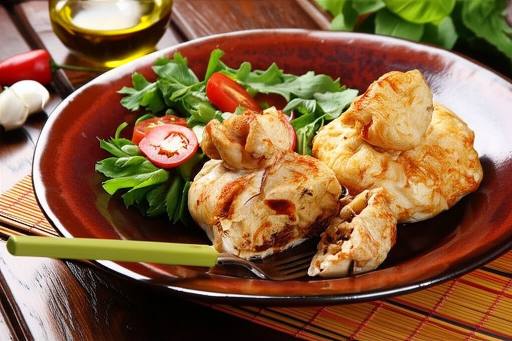 Sakiewki z kurczaka z kaszą jaglaną i pomidorami