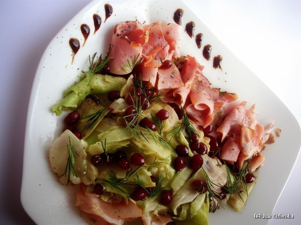 Sałata lodowa z szynką