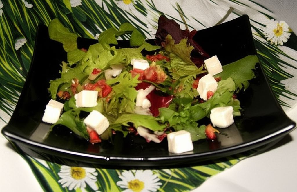 Sałata z Fetą i dresingiem z pestkami granatu