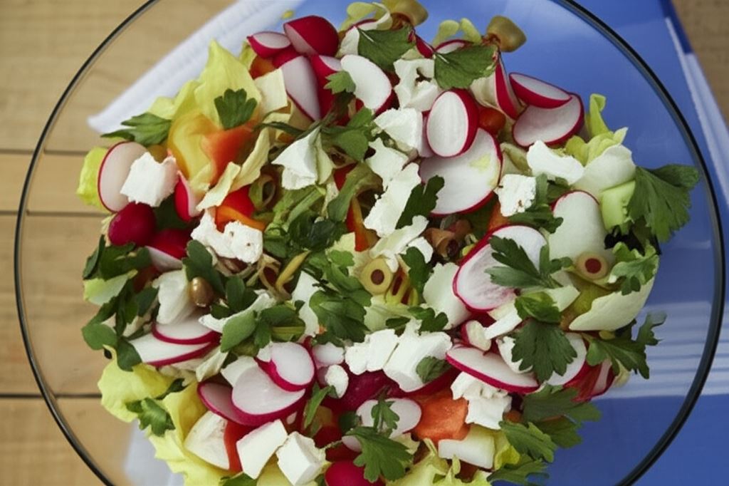 Sałata z serem feta w greckim stylu