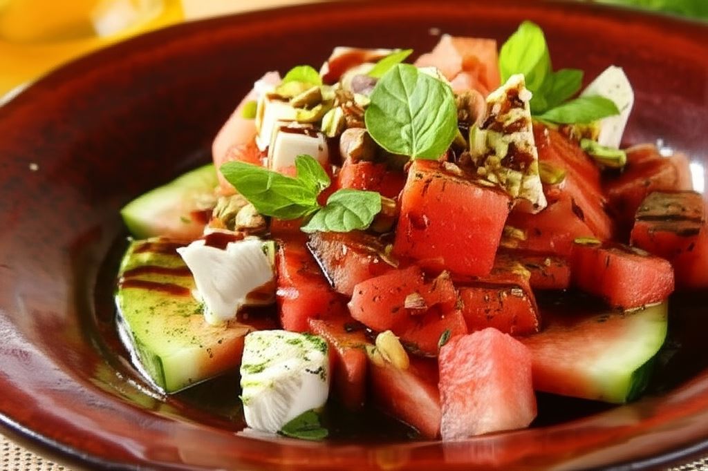 Sałatka arbuzowa z serem feta