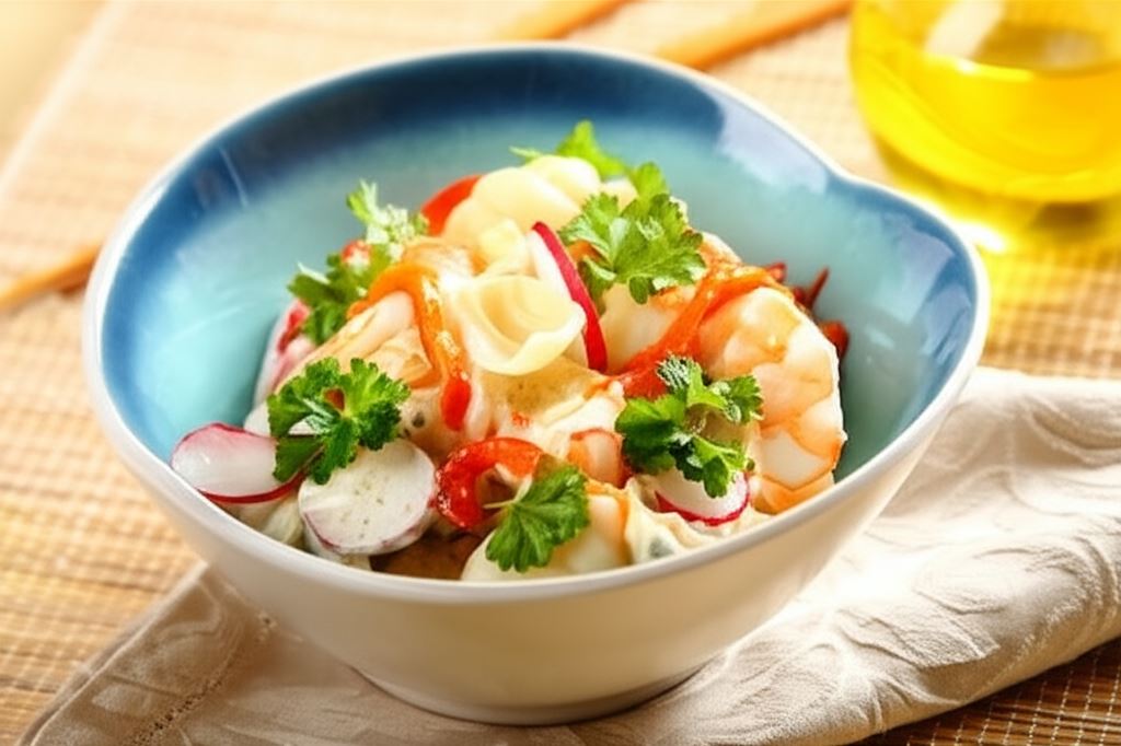 Sałatka Conchiglie z krewetkami