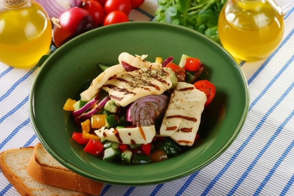 Sałatka grecka z serem halloumi