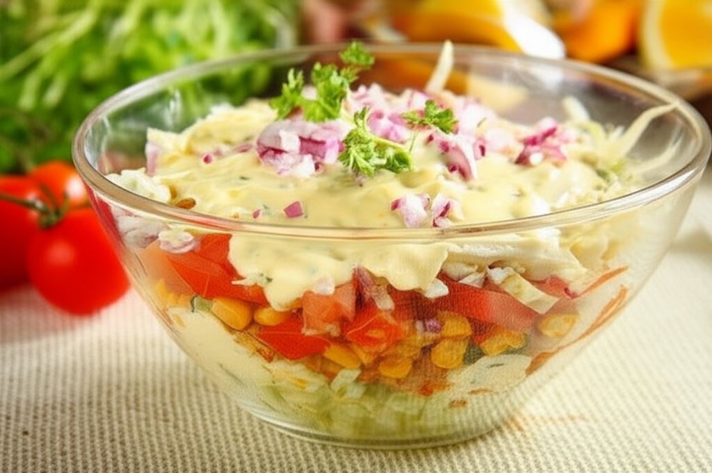 Sałatka gyros warstwowa