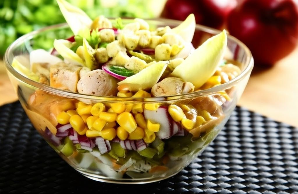 Sałatka gyros z kurczakiem i ogórkiem