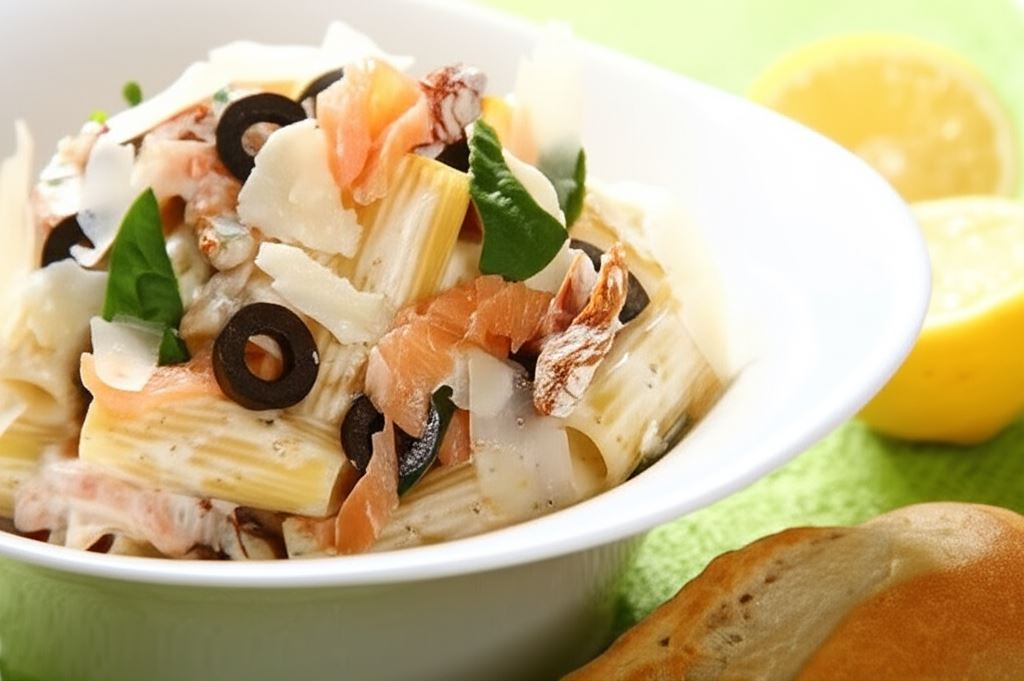 Sałatka makaronowa z łososiem