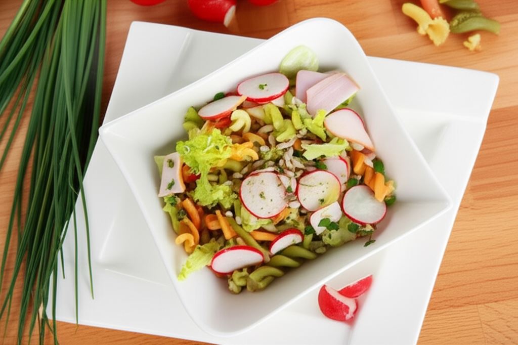 Sałatka makaronowa z rzodkiewką