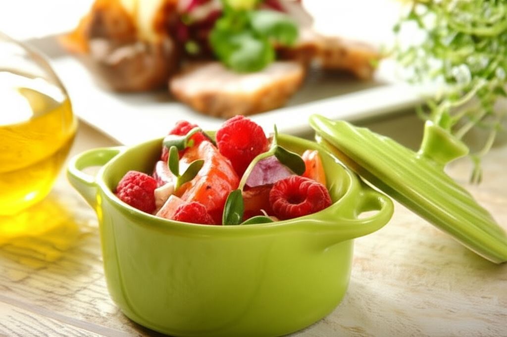 Sałatka pomidorowa z malinami do obiadu