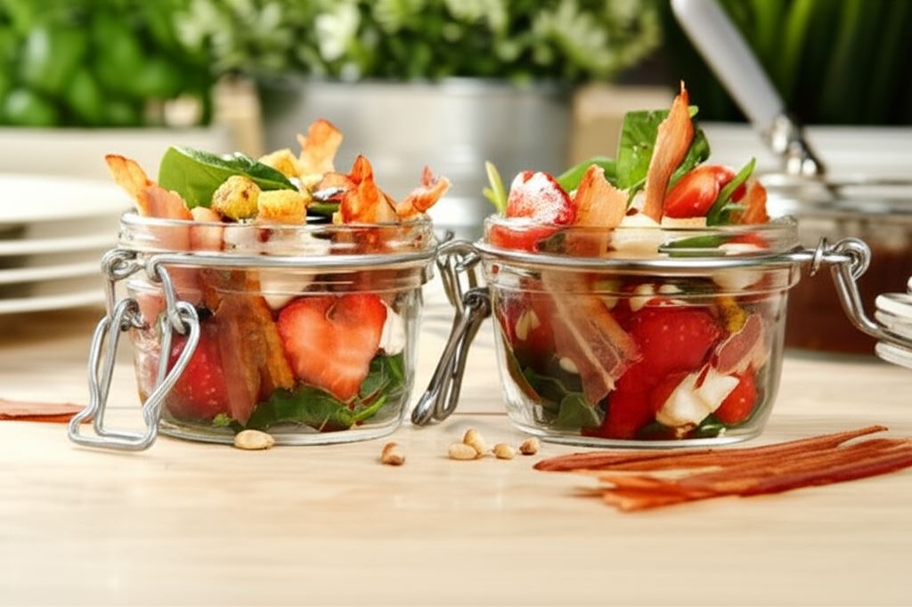 Sałatka szpinakowa z boczkiem