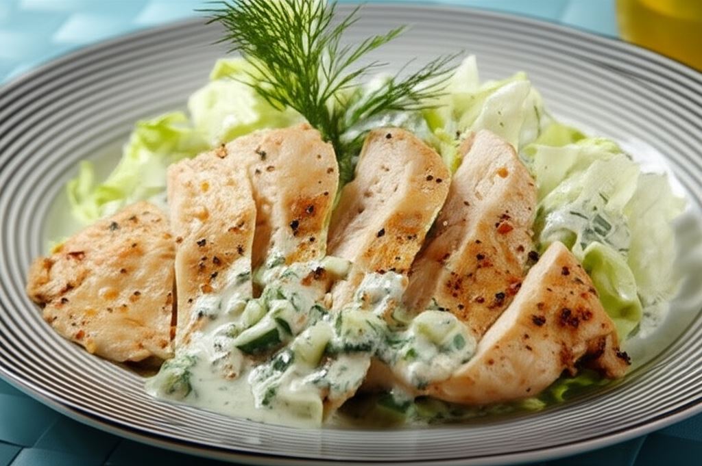 Sałatka 'Tzatziki' z kurczakiem