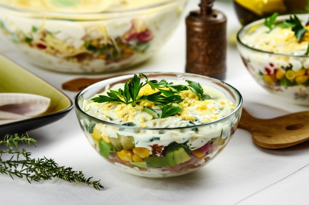 Sałatka warstwowa z tuńczykiem