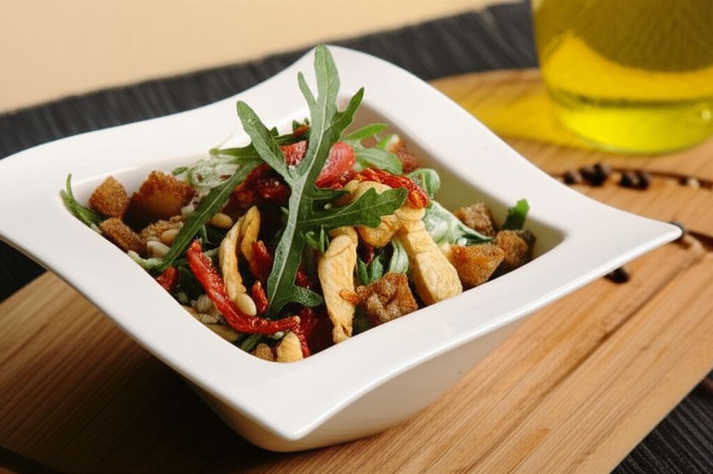 Sałatka we włoskim stylu z czosnkowym sosem