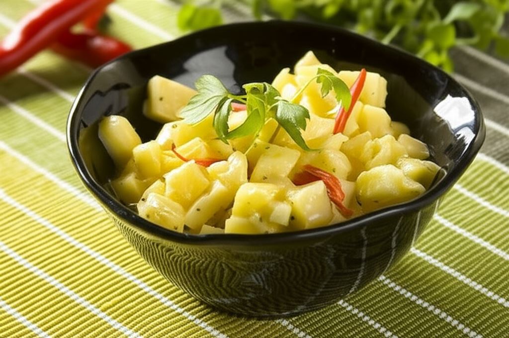 Sałatka z ananasa i żółtego sera