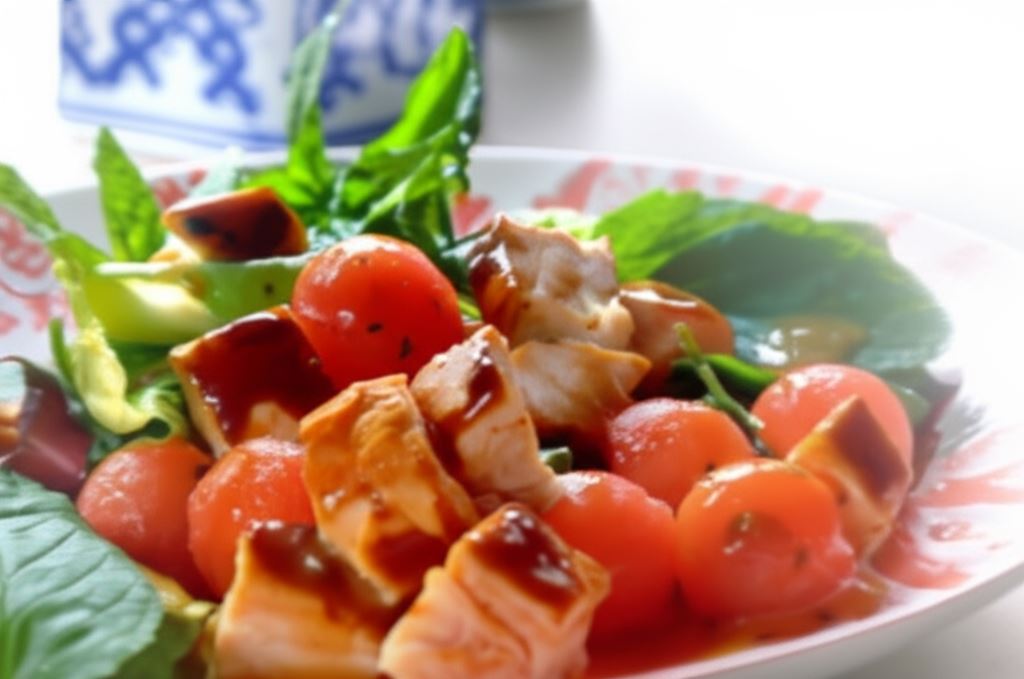 Sałatka z arbuzem i kurczakiem