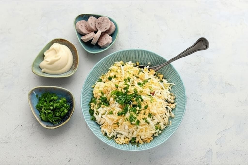 Sałatka z białą kiełbasą