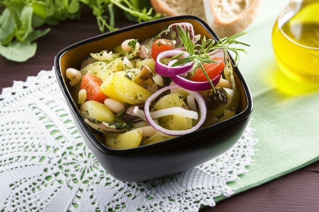 Sałatka z białej fasoli