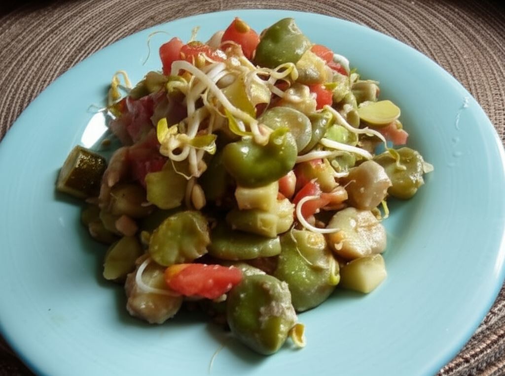 Sałatka z bobem i boczkiem