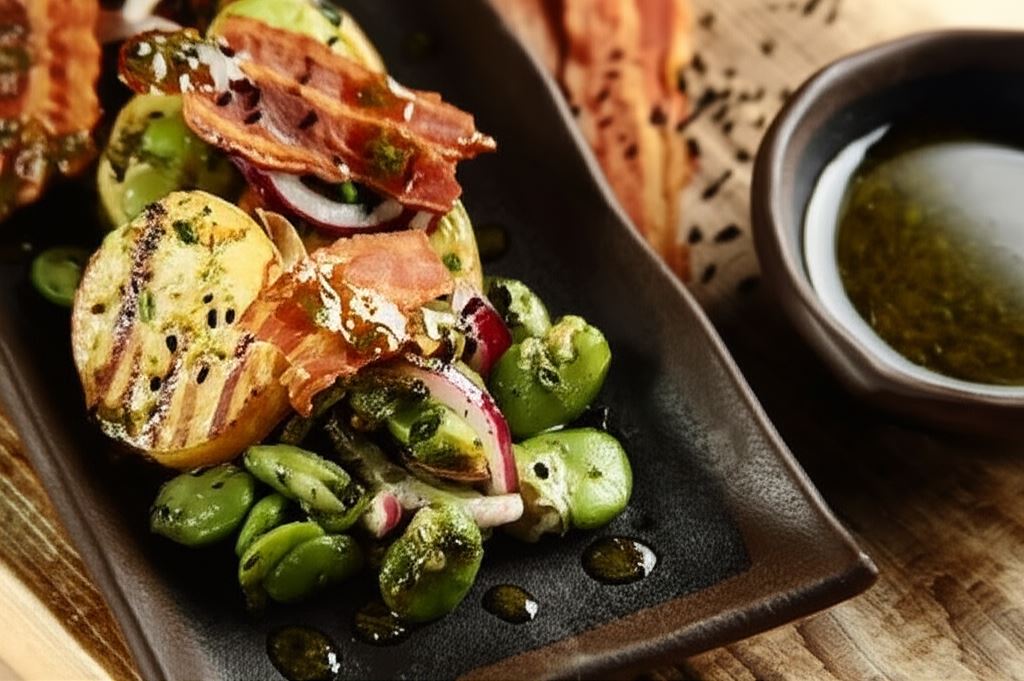 Sałatka z bobem i ziemniakami